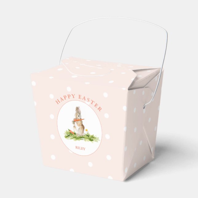 Cute Easter bunny pink Easter gift Favour Box (Front Side)