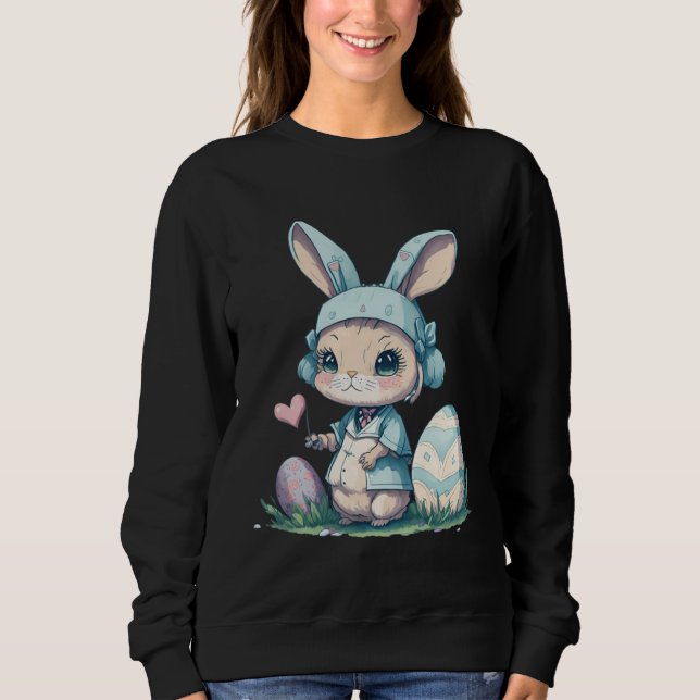 Cute Easter Bunny Pun Easter Eggs Sweatshirt (Front)
