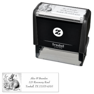 Cute Easter Bunny Rabbit Brunch Watercolor Self-inking Stamp