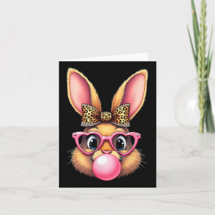 Cute Easter Bunny Rabbit Bubble Gum Girl Women 1  Card