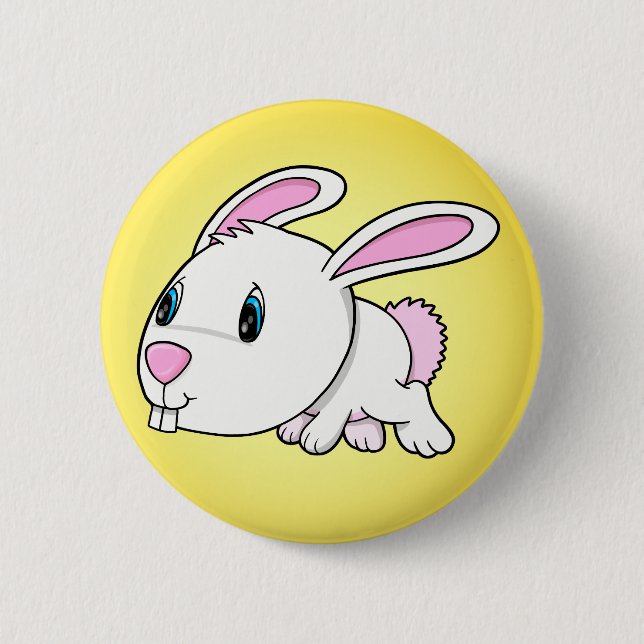Cute Easter Bunny Rabbit Button (Front)