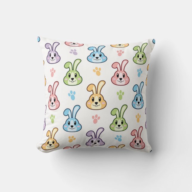Cute Easter Bunny Rabbit Pattern | Holidays Cushion (Front)