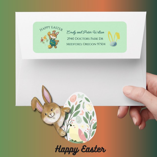Cute Easter Bunny  Return Address  (Cute Easter Bunny Return Address Label )