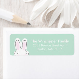 Cute Easter bunny seafoam mint green fun address