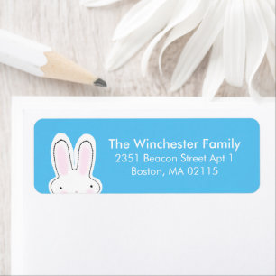 Cute Easter bunny seafoam sky blue fun address
