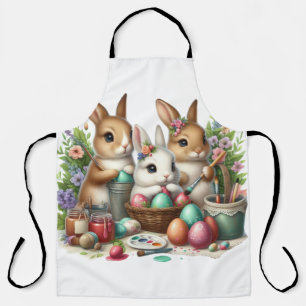 Cute, Easter Bunny/Spring paint party Apron