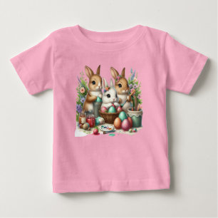 Cute, Easter Bunny/Spring paint party Baby T-Shirt