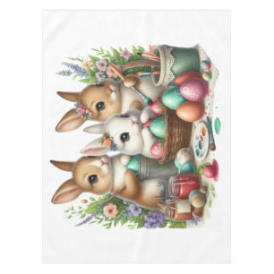 Cute, Easter Bunny/Spring paint party Tablecloth
