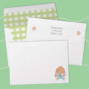 Cute Easter Bunny Spring White Envelope