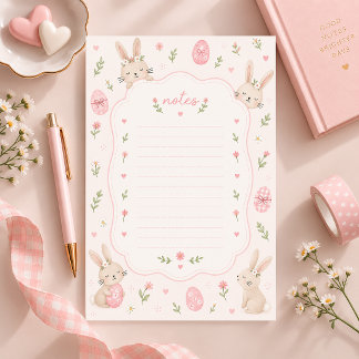 Cute Easter Bunny Stationery Lined Note Paper