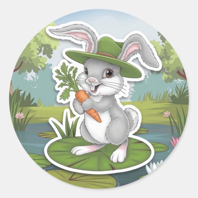 Cute Easter Bunny Sticker (Front)