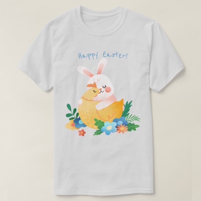 Cute Easter Bunny T-Shirt (Design Front)