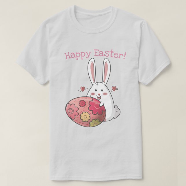 Cute Easter Bunny T-Shirt (Design Front)