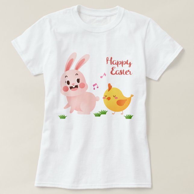 Cute Easter Bunny T-Shirt (Design Front)