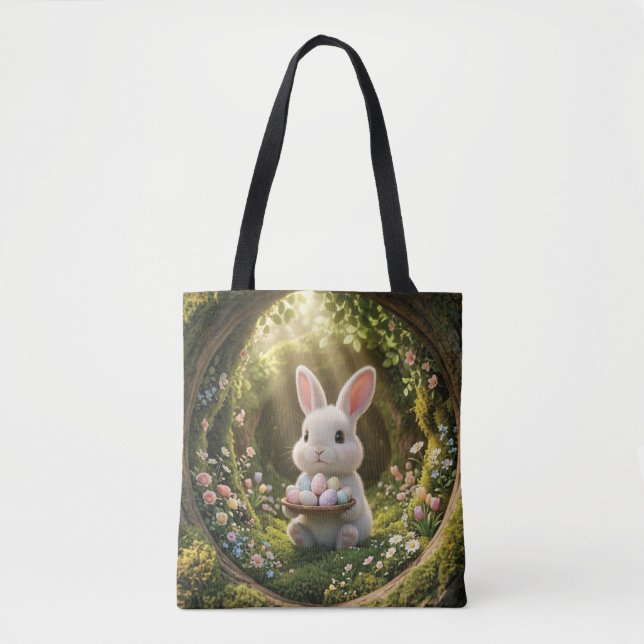 Cute Easter Bunny Tote Bag (Front)