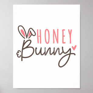 Cute Easter Bunny Vintage Happy Easter Honey Bunny Poster