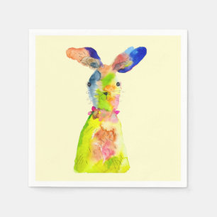 Cute Easter bunny watercolor art Napkin