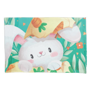 Cute Easter Bunny Watercolor   Pillowcase