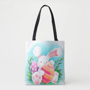 Cute Easter Bunny Watercolor   Tote Bag