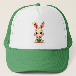 Cute Easter Bunny with Chocolate Egg boné Trucker Hat