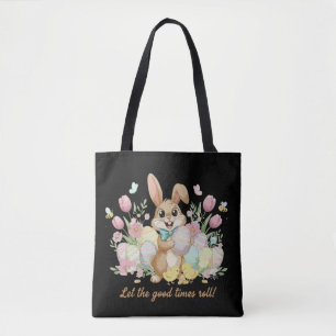 Cute Easter Bunny with Colorful Eggs and Spring  Tote Bag