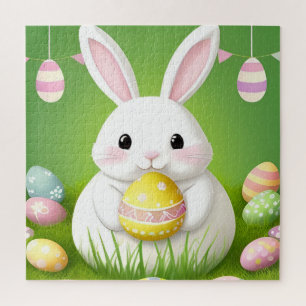 Cute Easter Bunny With Decorative Eggs Jigsaw Puzzle