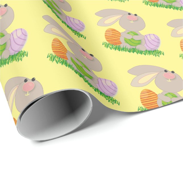 Cute Easter Bunny Wrapping Paper Gift Wrap (Roll Corner)