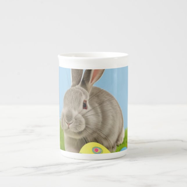 Cute Easter Bunnyfor a positive mood    Bone China Mug (Front)