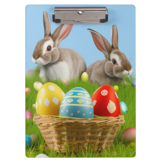 Cute Easter Bunnyfor a positive mood    Clipboard (Front)
