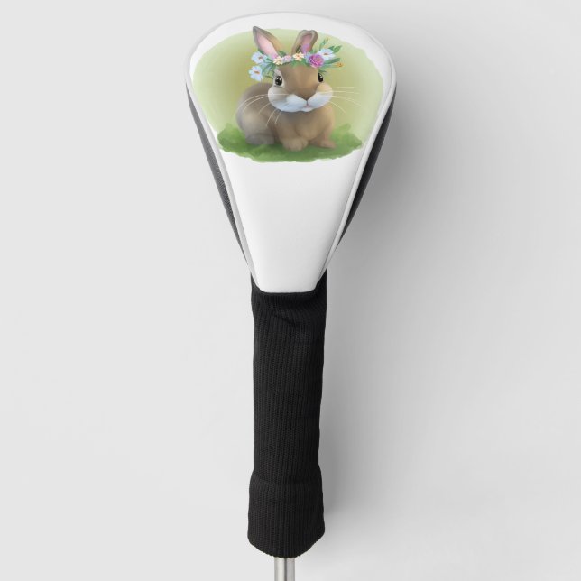 Cute Easter Bunnyfor a positive mood   Golf Head Cover (Front)