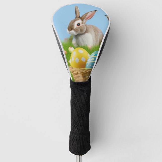 Cute Easter Bunnyfor a positive mood  Golf Head Cover (Front)