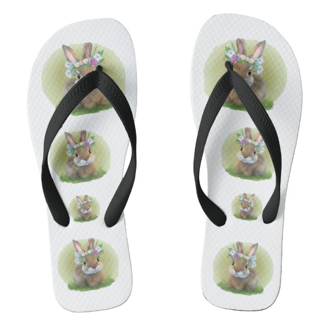 Cute Easter Bunnyfor a positive mood     Jandals (Footbed)