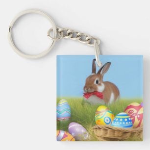 Cute Easter Bunnyfor a positive mood  Key Ring