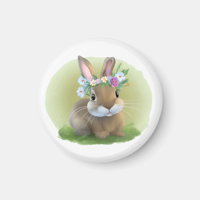 Cute Easter Bunnyfor a positive mood  Magnet (Front)