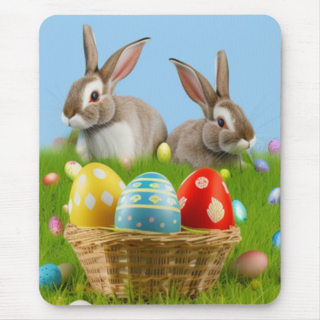Cute Easter Bunnyfor a positive mood     Mouse Pad (Front)