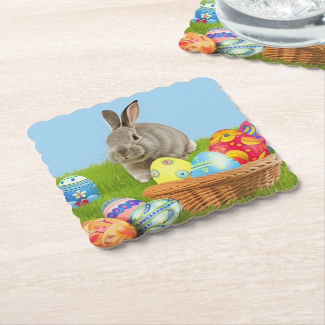 Cute Easter Bunnyfor a positive mood  Paper Coaste Coaster (Angled)