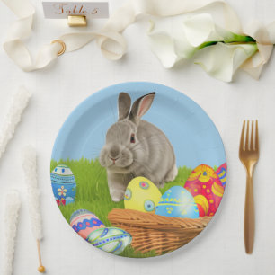 Cute Easter Bunnyfor a positive mood    Paper Plate