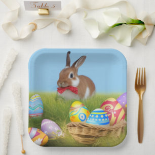 Cute Easter Bunnyfor a positive mood   Paper Plate