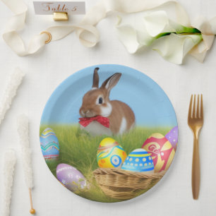 Cute Easter Bunnyfor a positive mood Paper Plate