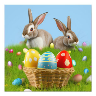 Cute Easter Bunnyfor a positive mood   Photo Print