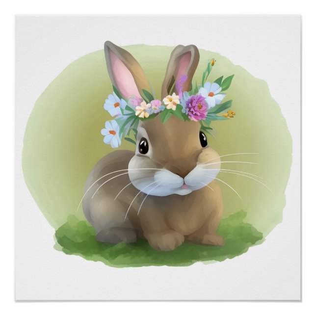 Cute Easter Bunnyfor a positive mood Poster (Front)
