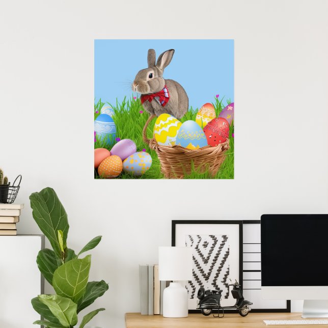Cute Easter Bunnyfor a positive mood Poster (Home Office)
