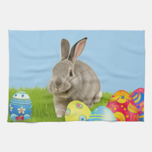 Cute Easter Bunnyfor a positive mood  Tea Towel