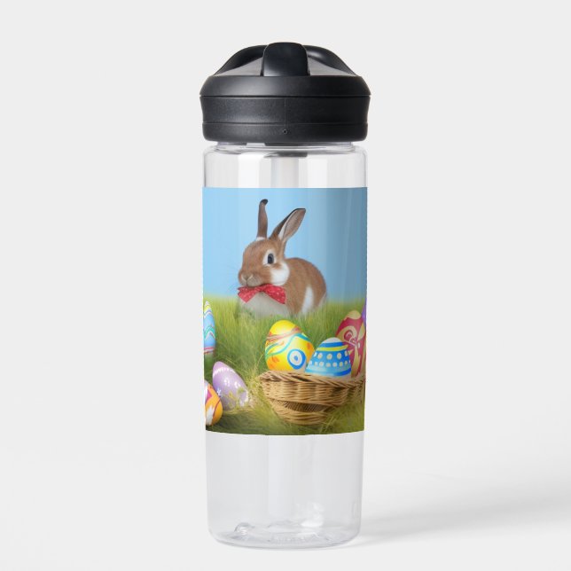 Cute Easter Bunnyfor a positive mood   Water Bottle (Front)