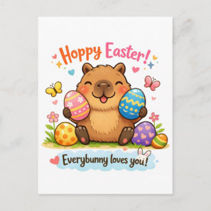 Cute Easter Capybara Eggs  Postcard