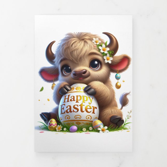 Cute Easter Card With Buffalo (Cover)