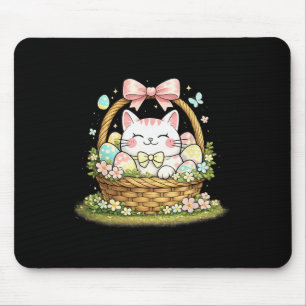 Cute Easter Cat Sket Cats Lover White Kitten Mouse Pad