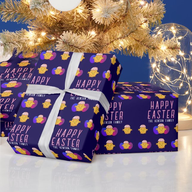 Cute Easter Chick and Eggs Happy Easter Holiday Wrapping Paper (Holidays)