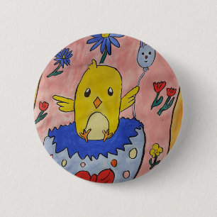 Cute Easter Chick Badge