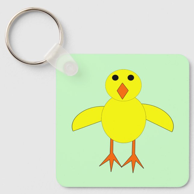 Cute Easter Chick Custom Key Ring (Front)